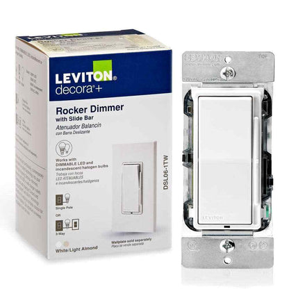 Leviton Decora 600W Single-Pole/3-Way Universal Rocker Slide Dimmer