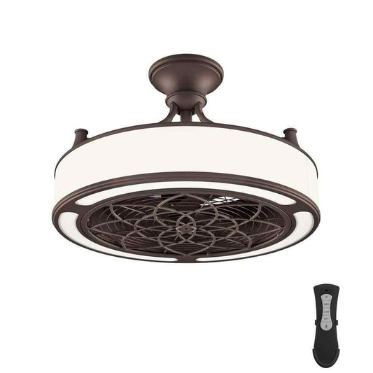 Home Decorators Windara 22 in. LED Indoor/Covered Outdoor Bronze Ceiling Fan