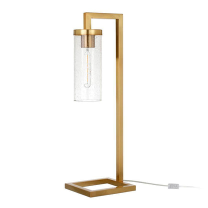 Meyer&Cross Malva 26 in. Brass Finish Table Lamp with Seeded Glass Shade TL0442