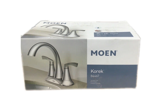 MOEN Korek 4 in. Centerset 2-Handle Bathroom Faucet in Chrome 84467