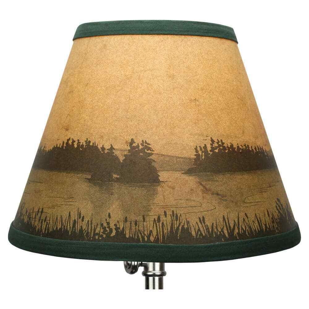 FenchelShades 5 in. Slant Lakescape Empire Lamp Shade