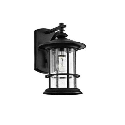 Tidoin Black Plug-in Outdoor Wall Lantern Sconce Porch Light With Clear Glass