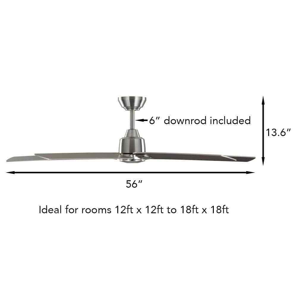 Hampton Bay Bellmore 56 in. Indoor Brushed Nickel Ceiling Fan w/ DC Motor+Remote