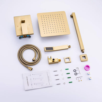 rainlex 10 in. Shower Head High Pressure Shower Faucet Gold Color Valve Included