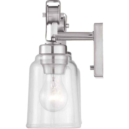 Home Decorators Knollwood 2-Light Brushed Nickel Vanity Light w/ Glass Shades