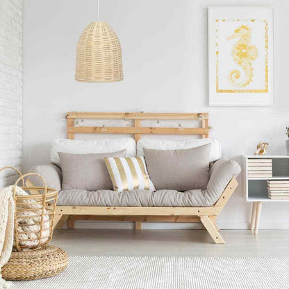 Elegant Designs 12 in. 1-Light Natural Elongated Coastal Dome Downlight Pendant