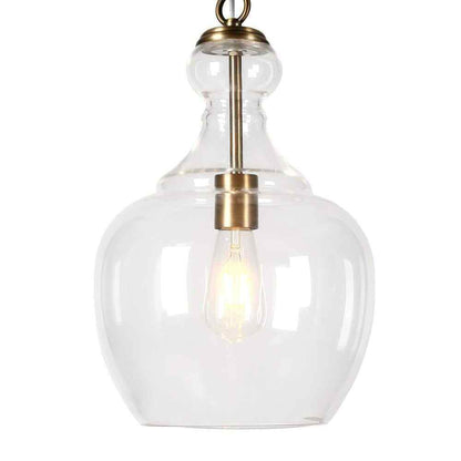 Meyer&Cross Verona 1-Light Brass Pendant with Clear Glass Shade PD0271
