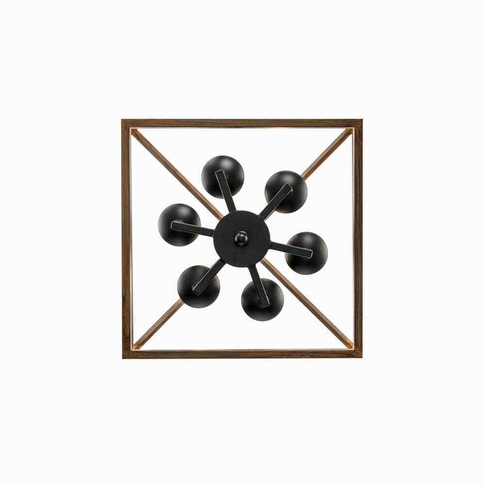 Home Decorators Weyburn Black and Faux Wood Farmhouse Chandelier Light Fixture