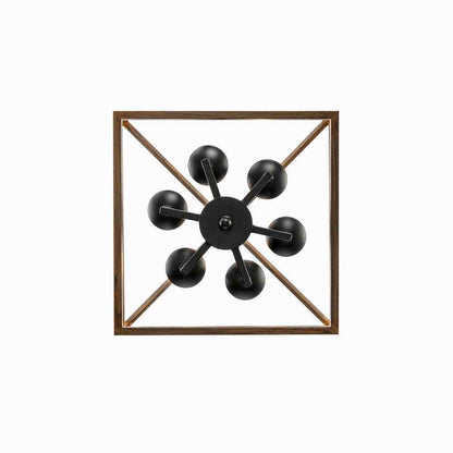 Home Decorators Weyburn Black and Faux Wood Farmhouse Chandelier Light Fixture