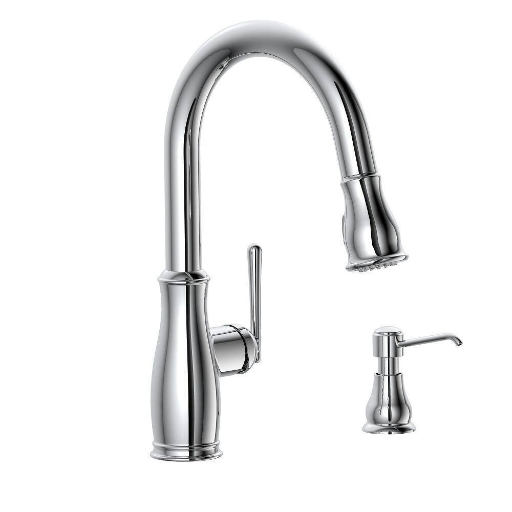 Glacier Bay Kagan Single-Handle Pull-Down Kitchen Faucet w/ Soap Dispenser