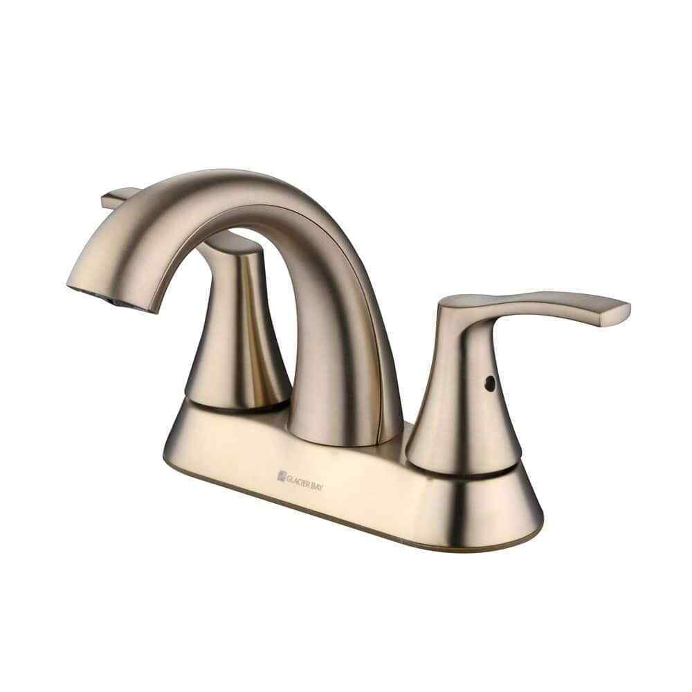Glacier Bay Arnette 4 in. Centerset High-Arc Bathroom Faucet in Matte Gold