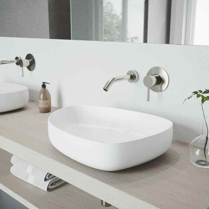 VIGO Olus Single Handle Single-Hole Bathroom Faucet in Brushed Nickel VG05001BN