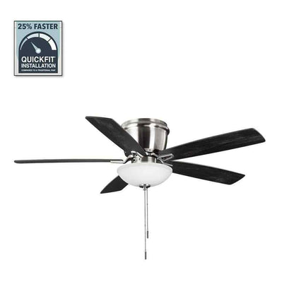 Hampton Bay Melrose 52 in Indoor LED Brushed Nickel Hugger Dry Rated Ceiling Fan