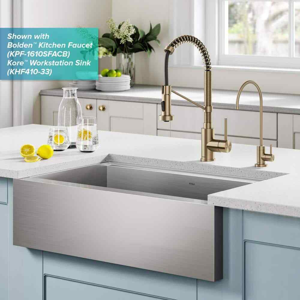 KRAUS Purita Single Handle Beverage Faucet in Spot Free Antique Champagne Bronze