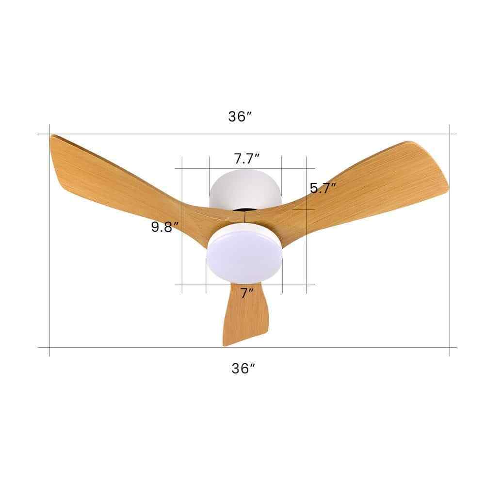 TOZING 36 in. LED Indoor Smart Dimmable Flush Ceiling Fan w/ Light and Remote