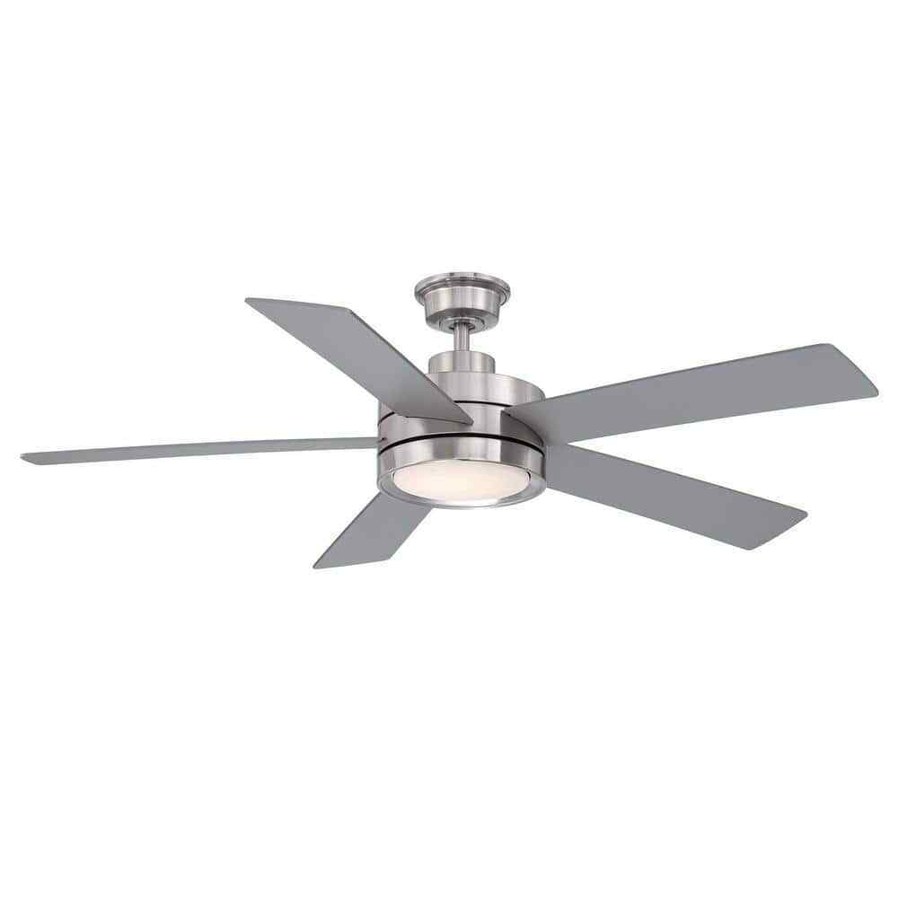 Home Decorators Baxtan 56 in. Integrated LED Indoor Brushed Nickel Ceiling Fan