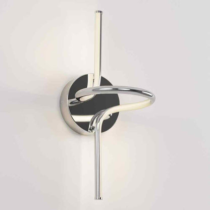 Artika Swirl Mini 8.9 in. 1-Light Chrome Modern Dimmable LED 3 CCT Wall Sconce