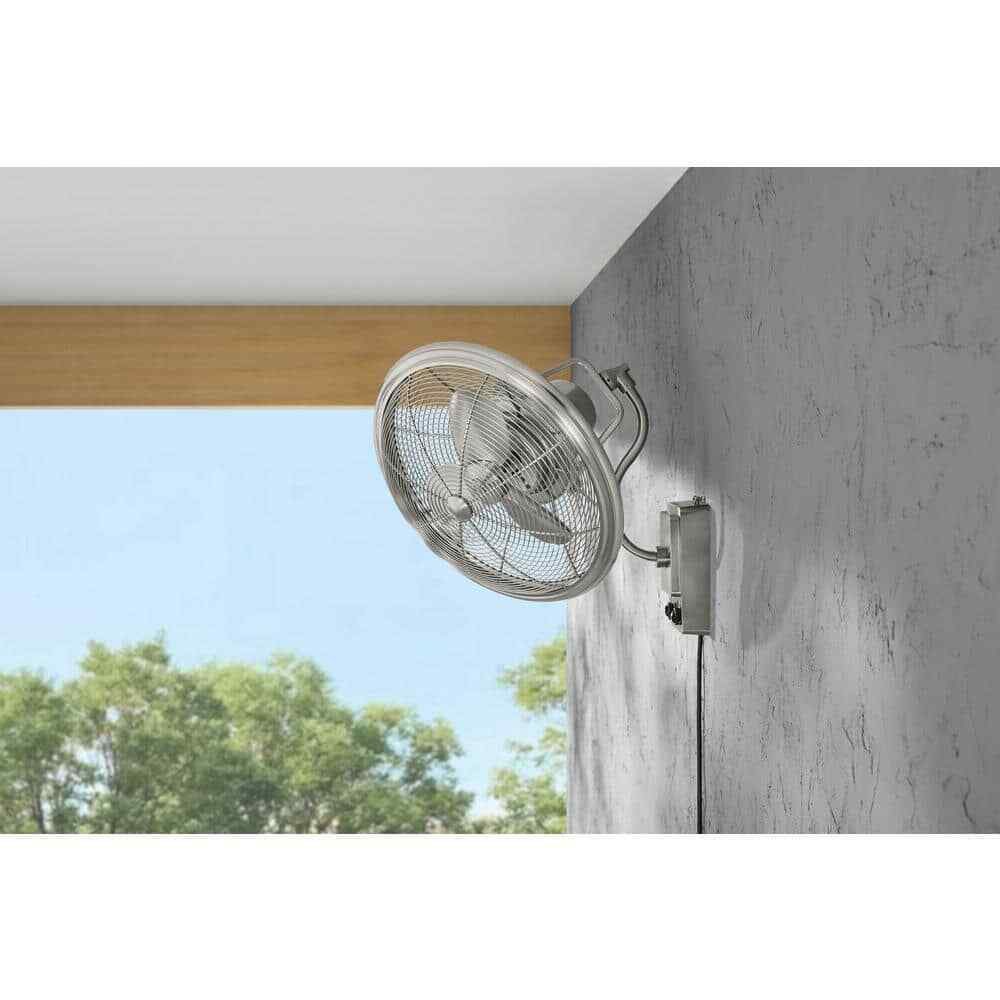 Home Decorators Bentley II 18 in. Brushed Nickel Oscillating Wall Fan