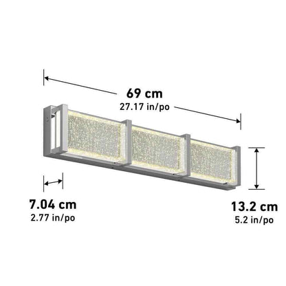 Artika Subway Chrome Modern LED Vanity Light Bar for Bathroom w/ Bubble Glass