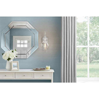 Home Decorators Bakerston 1-Light Polished Nickel Wall Sconce