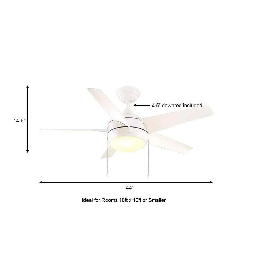 Home Decorators Windward 44 in. LED Indoor Matte White Ceiling Fan w/ Light Kit