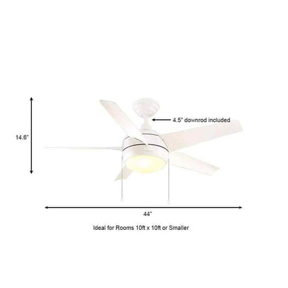 Home Decorators Windward 44 in. LED Indoor Matte White Ceiling Fan w/ Light Kit