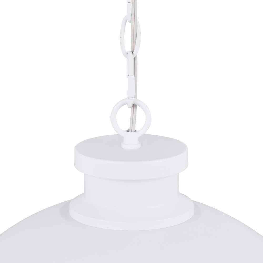Hampton Bay Tallulah 4-Light White Pendant Hanging Dome Kitchen Pendant Lighting
