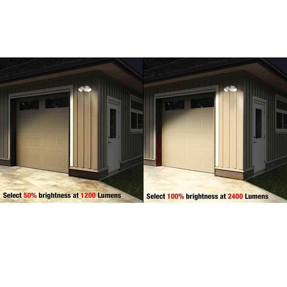 Dusk to Dawn Sensor White Exterior Outdoor LED Flood Light 4000K Wet Rated