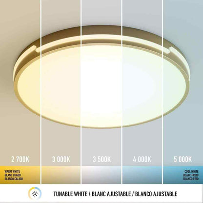 Artika Delray Modern Gold LED 5 CCT Flush Mount Ceiling Light Fixture