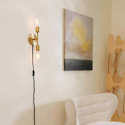 Hampton Bay Stockport 2-Light Brass Wall Sconce 65746