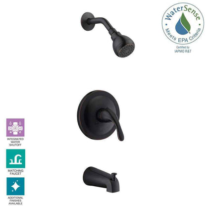 Glacier Bay Builders Single Handle 1-Spray Tub and Shower Faucet 1.8 GPM Bronze
