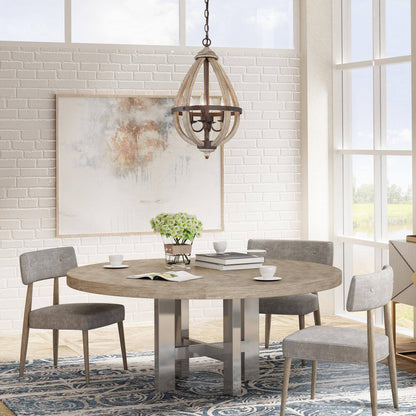 LNC 4-Light Rustic Bronze Farmhouse Globe Island Chandelier