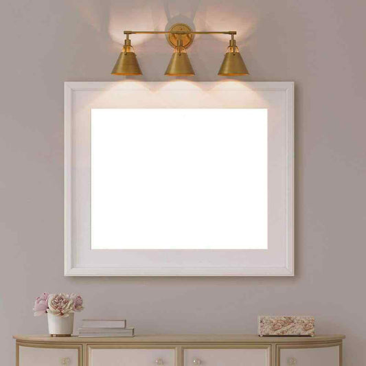 LNC Vintage Gold Bathroom Vanity Light Mid-Century 3-Light Bell Wall Sconce