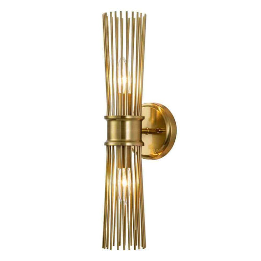 EDISLIVE Aquin 5.12 in. 2-Light Brass Mid-Century Starbust Vanity Light