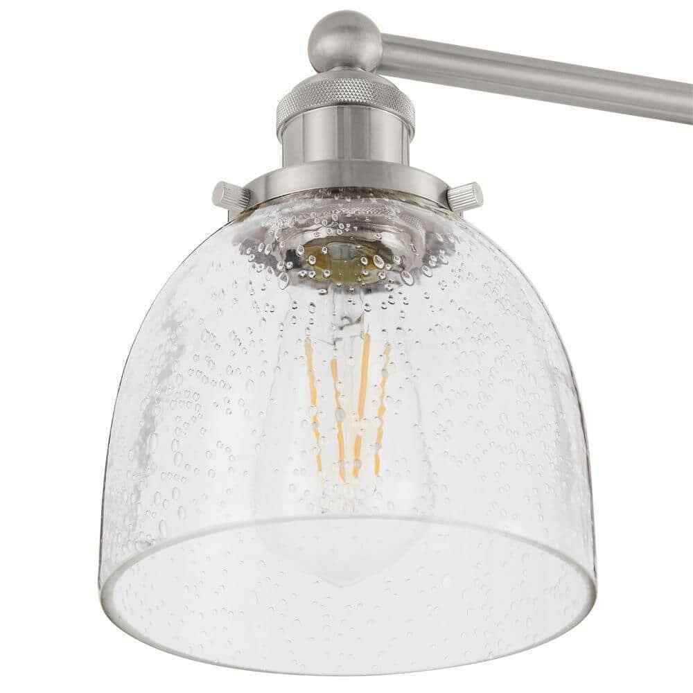 Home Decorators Evelyn 26.75 in. 3-Light Brushed Nickel Vanity Light