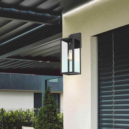 Hukoro Martin 17.25 in. Matte Black Finish Outdoor Wall Lantern Sconce 2-Pack