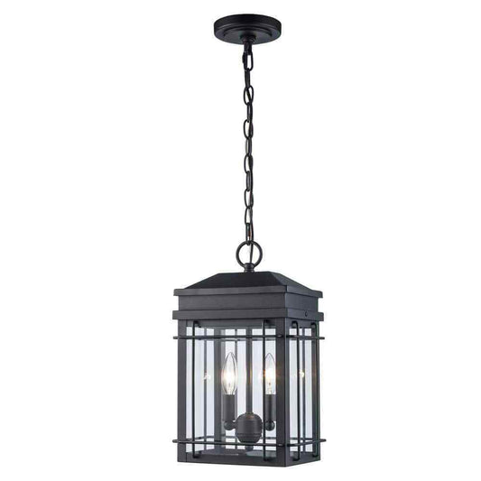 Monteaux Lighting Bel Air 2-Light Black Outdoor Hanging Pendant Light Fixture