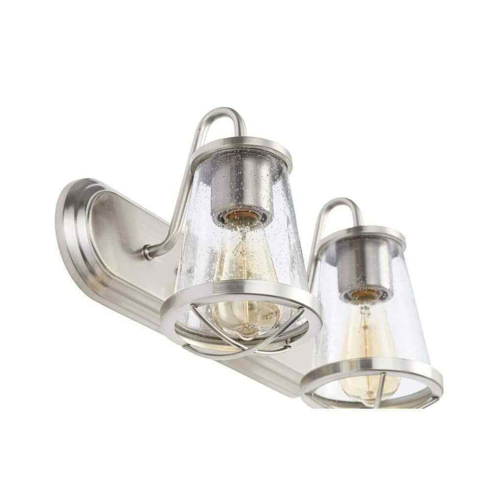 Home Decorators Georgina 18 in. 2-light Brushed Nickel Industrial indoor vanity