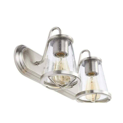Home Decorators Georgina 18 in. 2-light Brushed Nickel Industrial indoor vanity