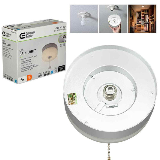 Commercial Electric Spin Light 7 in. Closet Light LED Flush Mount Ceiling Light