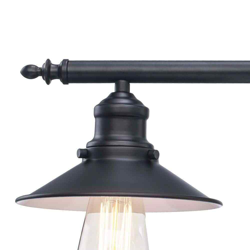 Hampton Bay Glenhurst 25 in. 3-Light Farmhouse Black Bathroom Vanity Light