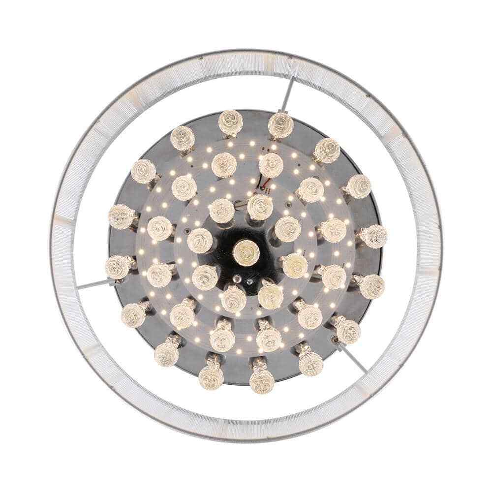 Home Decorators Flenniken 15 in. Integrated LED Chrome and Crystal Ceiling Light