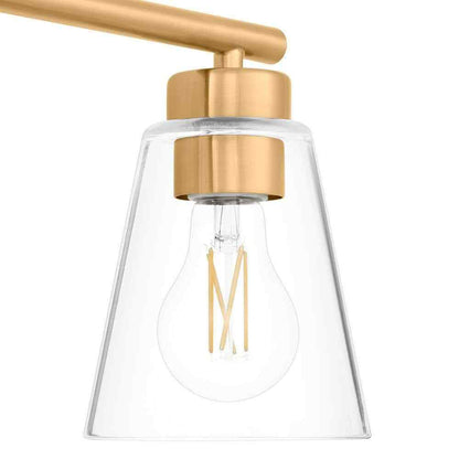 Hampton Bay Eastburn 22 in. 3-Light Gold Vanity Light with Clear Glass Shades
