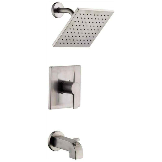 Glacier Bay Modern Tub and Shower Faucet  Brushed Nickel  Valve Included