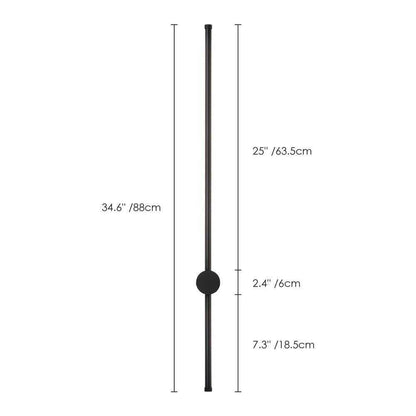 RRTYO Ronan 34.6 in. Black Warm Light LED Linear Sconce Vanity LIght