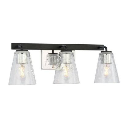 Home Decorators Westbrook 3-Light Matte Black Modern Bathroom Vanity Light