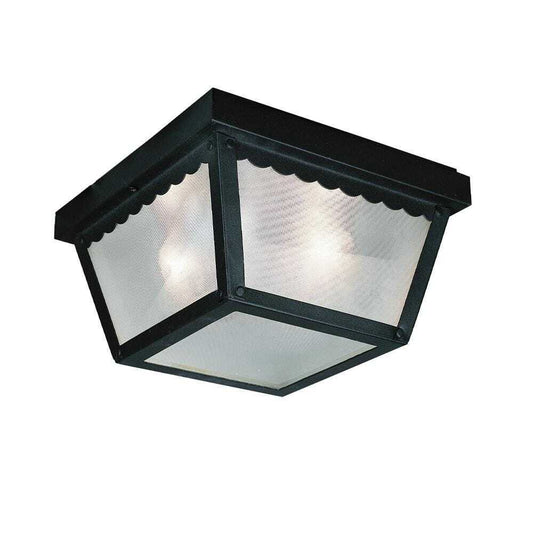 Bel Air Lighting Samantha 1-Light Black Outdoor Flush Mount Ceiling Fixture