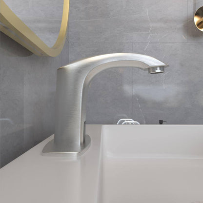 BWE Automatic Sensor Touchless Bathroom Sink Faucet With Deck Plate