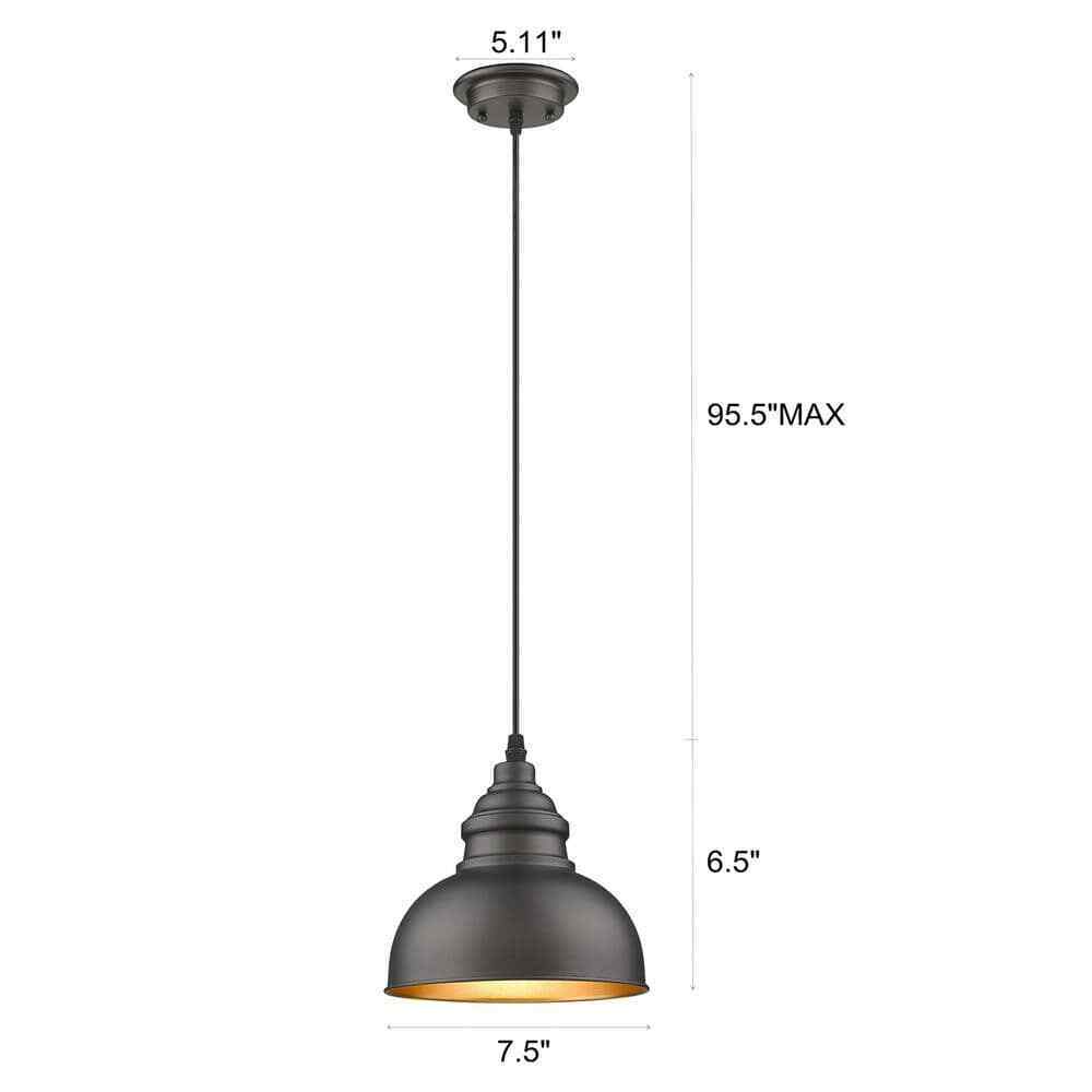 Jushua 1-Light Oil Rubbed Bronze Kitchen Island Dimmable Mini Pendant
