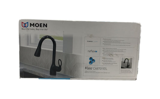 MOEN Kleo Single-Handle Pull-Down Sprayer Kitchen Faucet in Matte Black